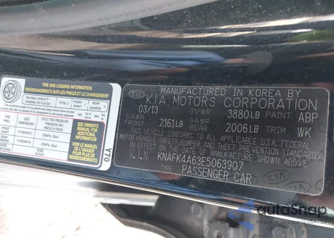 2014 Kia Forte Lx from USA, damaged, VIN KNAFK4A63E5063907
